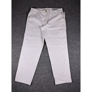 Talbots Women Chino Pants Relaxed Stripe White Light Blue Size 12